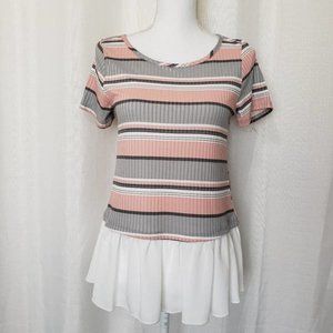 Striped Peplum Top